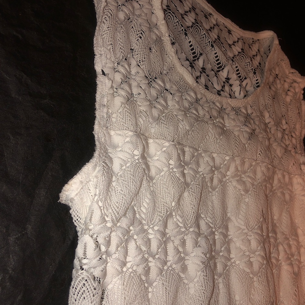 White Lace Dress No Sleeves | 10